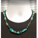 Black, Turquoise, and Metallic Men's Necklace