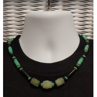 Celery Green, Black, and Beige Men's Necklace