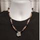  Men's Grey, Black and Greyish Purple Beaded Necklace