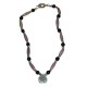  Men's Grey, Black and Greyish Purple Beaded Necklace