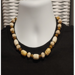 Off White, Beige and Khaki Men's Beaded Necklaces