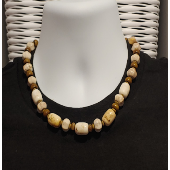 Off White, Beige and Khaki Men's Beaded Necklaces