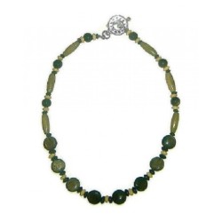 Olive, Beige, Khaki, and Navy Men's Beaded Necklace