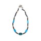 Turquoise and Brown Men's Beaded Necklace