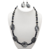 Black and Gray Necklace Set with Jasper and Onyx Beads