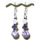 Purple and White Necklace and Earring Set with Briolette Pendant