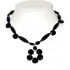 Black Onyx Necklace with Flower Pendant