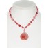 Pink Cherry Quartz Necklace with Flower Pendant