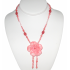 Coral Pink Blossom Necklace with Mother-of-Pearl Flower Pendant