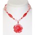 Coral and Pink Necklace with Mother-of-Pearl Flower Pendant