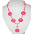Hot Pink Statement Necklace with Drop Pendant