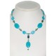 Island Blue Turquoise, Teal and Sky Blue Necklace with Drop Pendant