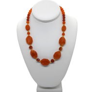 Orange and Carnelian Statement Necklace