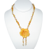Orange and Yellow Blossom Necklace with Mother-of-Pearl Flower Pendant