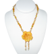 Orange and Yellow Blossom Necklace with Mother-of-Pearl Flower Pendant