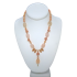Delicate Peach Necklace with Carved Floral Accents and Drop Pendant