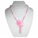 Pink Blossom Necklace with Mother-of-Pearl Flower Pendant
