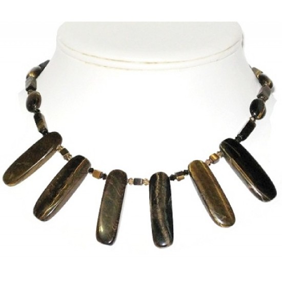 Tiger Eye Fan Necklace