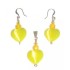 Yellow Heart Pendant and Earrings Set