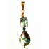 Abalone Rectangle and Teardrop Pendant with Crystals