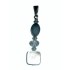 Gray Black Lip Shell and Crystal Pendant