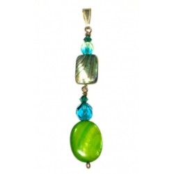 Green, Turquoise and Abalone Pendant