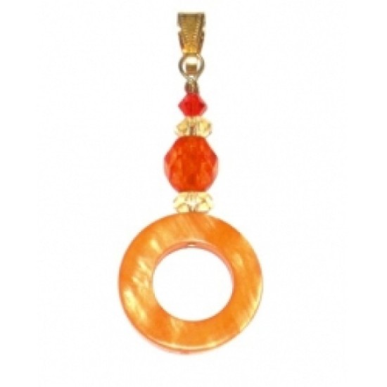  Orange Donut Mother-of-Pearl Pendant