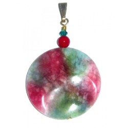 Red,  Green and White Candy Jade Pendant