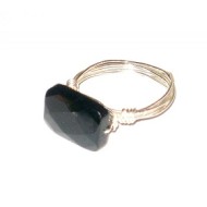  Black Faceted Onyx Ring
