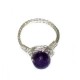 Purple Faceted Jade Wire-Wrapped Ring