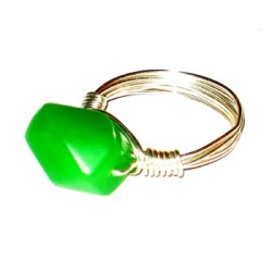 Green Quartz Wire-Wrapped Ring