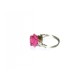Hot Pink Carved Flower Wire-Wrapped Ring