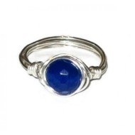Lapis Blue Jade Wire-Wrapped Ring