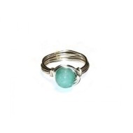 Sea Green Jade Wire-Wrapped Ring