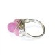 Rose Pink Trio Wire Wrapped Ring