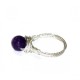 Purple Faceted Jade Wire-Wrapped Ring