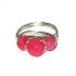 Raspberry Jade Trio Wire-Wrapped Ring