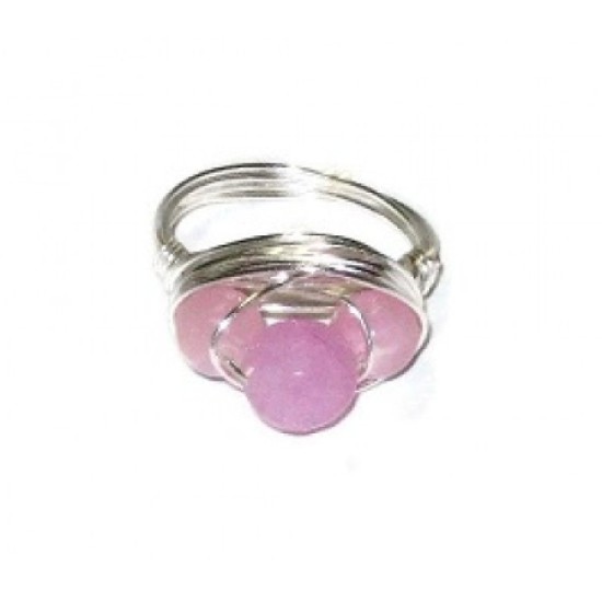 Rose Pink Trio Wire Wrapped Ring