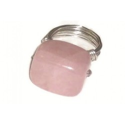 Rose Quartz Nugget Wire-Wrapped Ring