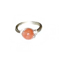 Salmon Jade Wire-Wrapped Ring