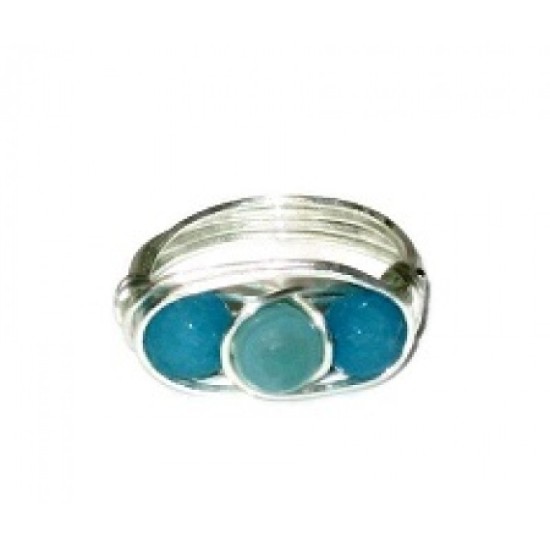 Turquoise Trio Wire Wrapped Ring