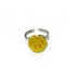 Yellow Carved Flower Wire-Wrapped Ring